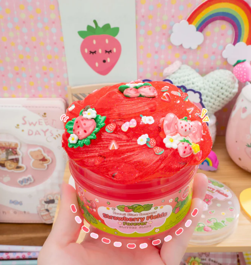 Strawberry Filed Forever Glitter Dome Slime