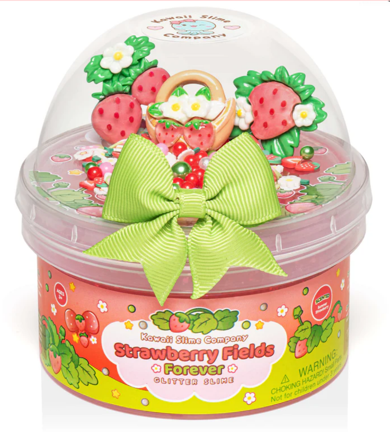 Strawberry Filed Forever Glitter Dome Slime
