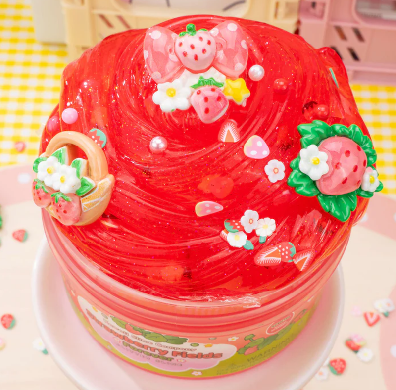 Strawberry Filed Forever Glitter Dome Slime