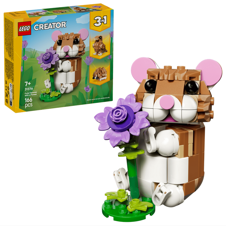 Cute Hamster with a Flower