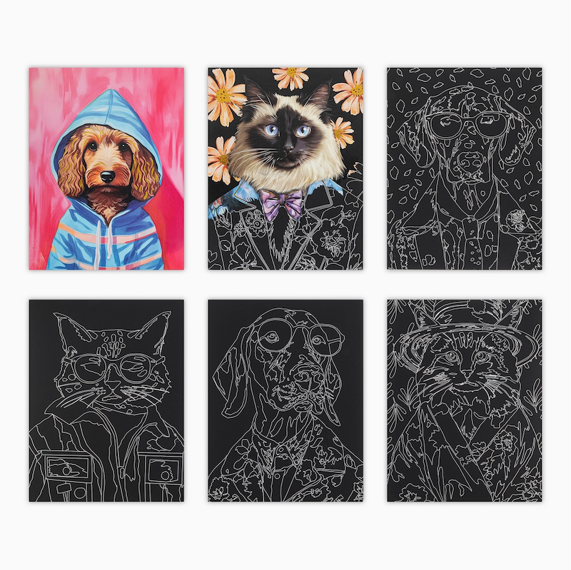 Pet Fashion Scratch Art Pad
