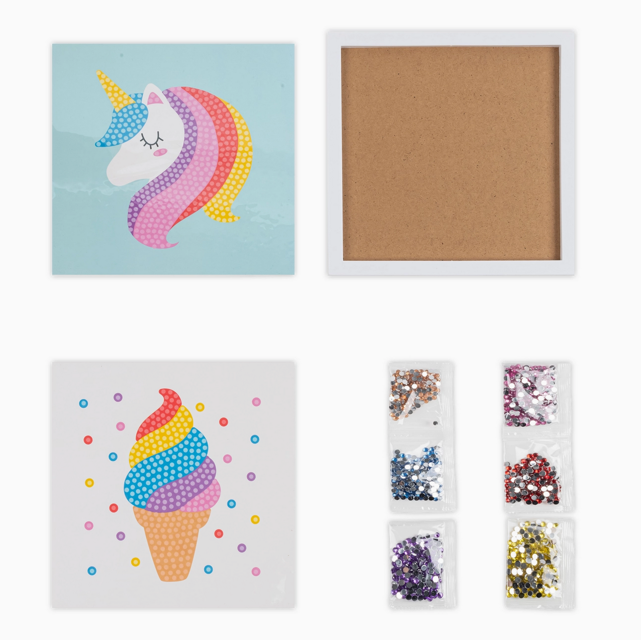 Unicorn & Ice Cream Gem Art Kit