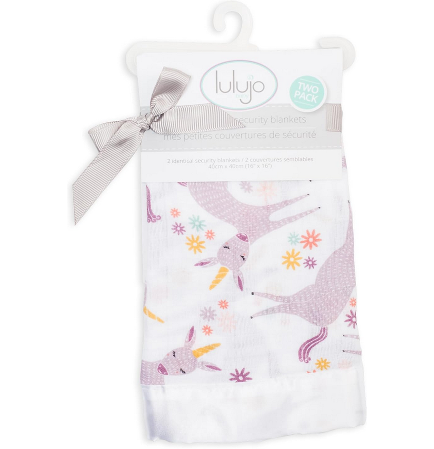 Cotton Muslin Security Blankets - Modern Unicorn 2pk