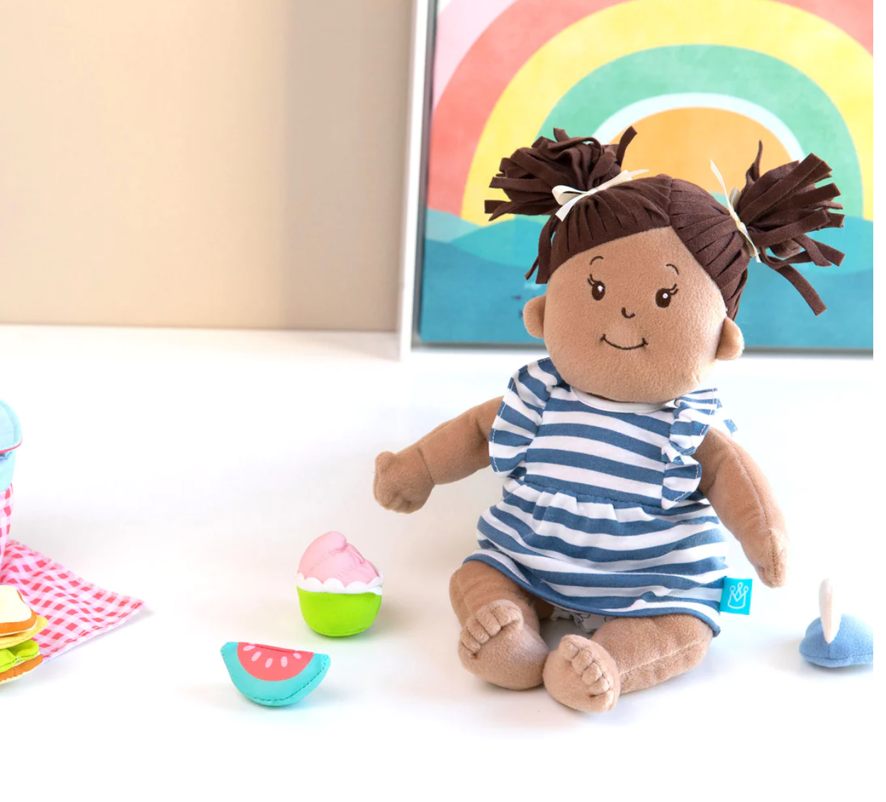 Baby Stella Beige Doll with Brown Pigtails Busy Bee Toys