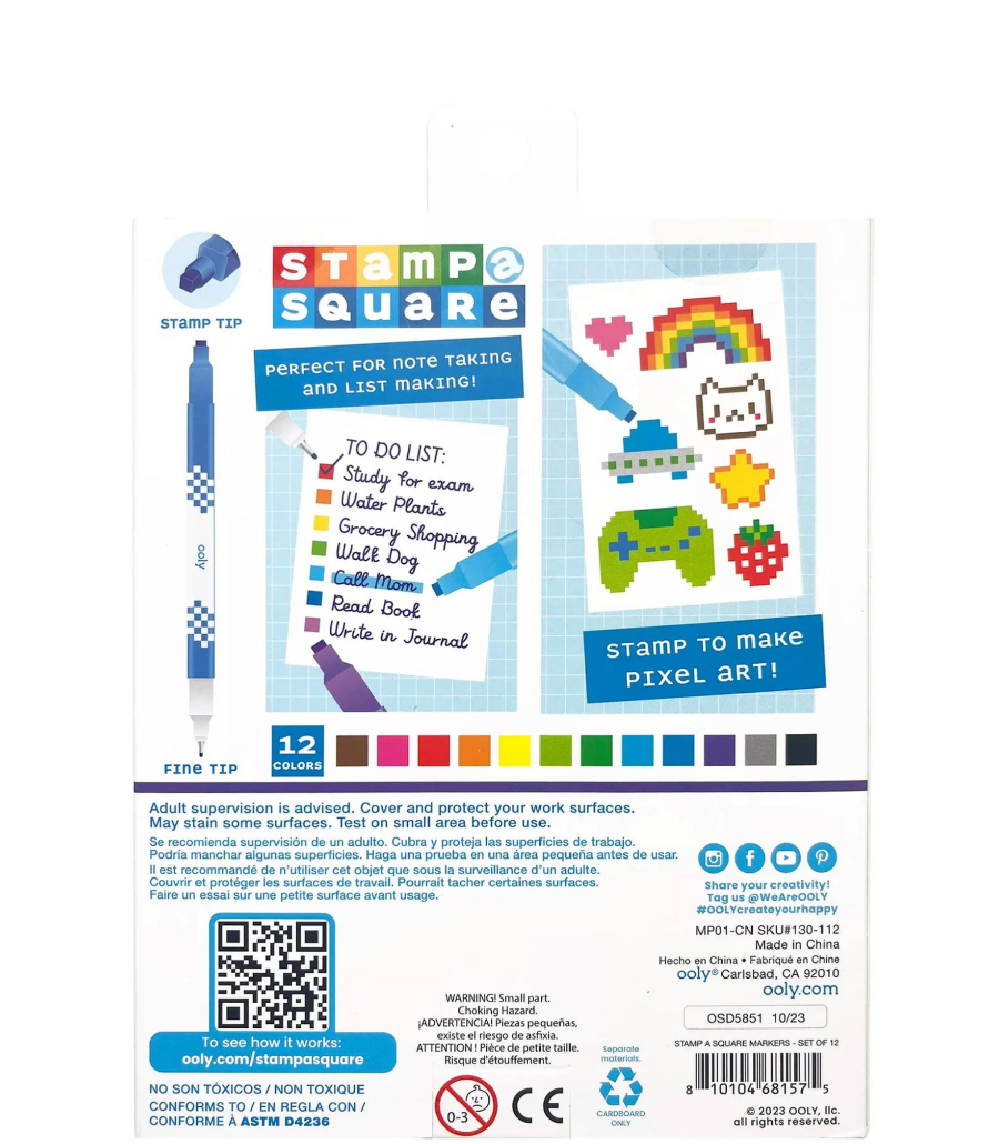 Stamp-A-Square Markers - Set of 12