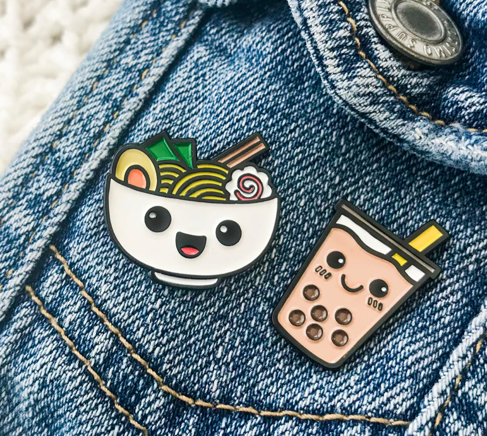 Ramen & Boba Enamel Pin Set