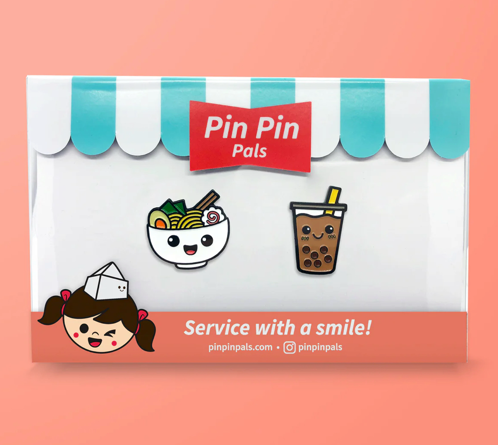 Ramen & Boba Enamel Pin Set