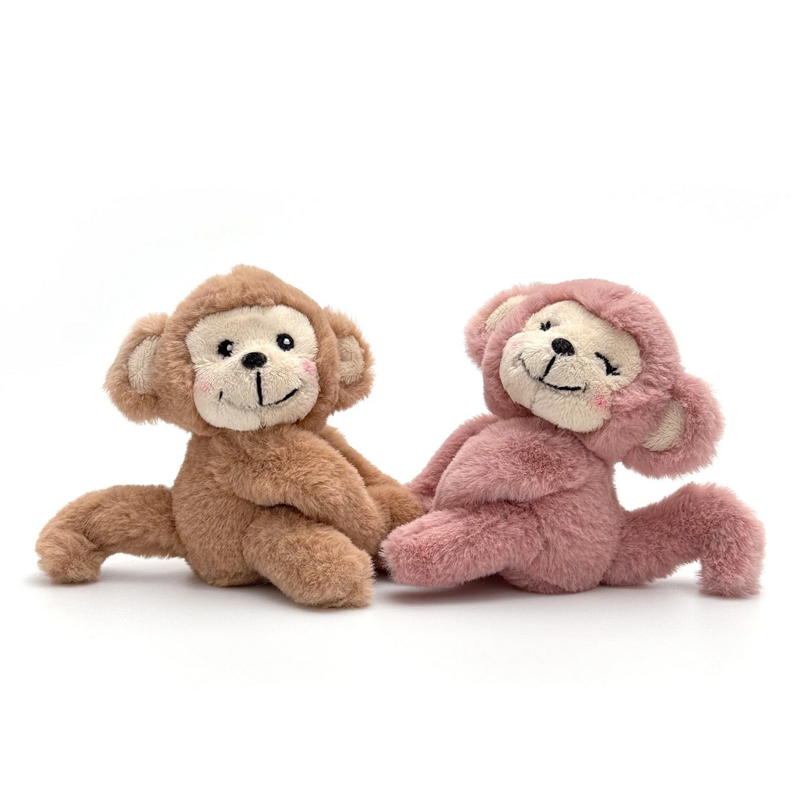 Magnetic Hugging Monkey Keychain Plush Pair
