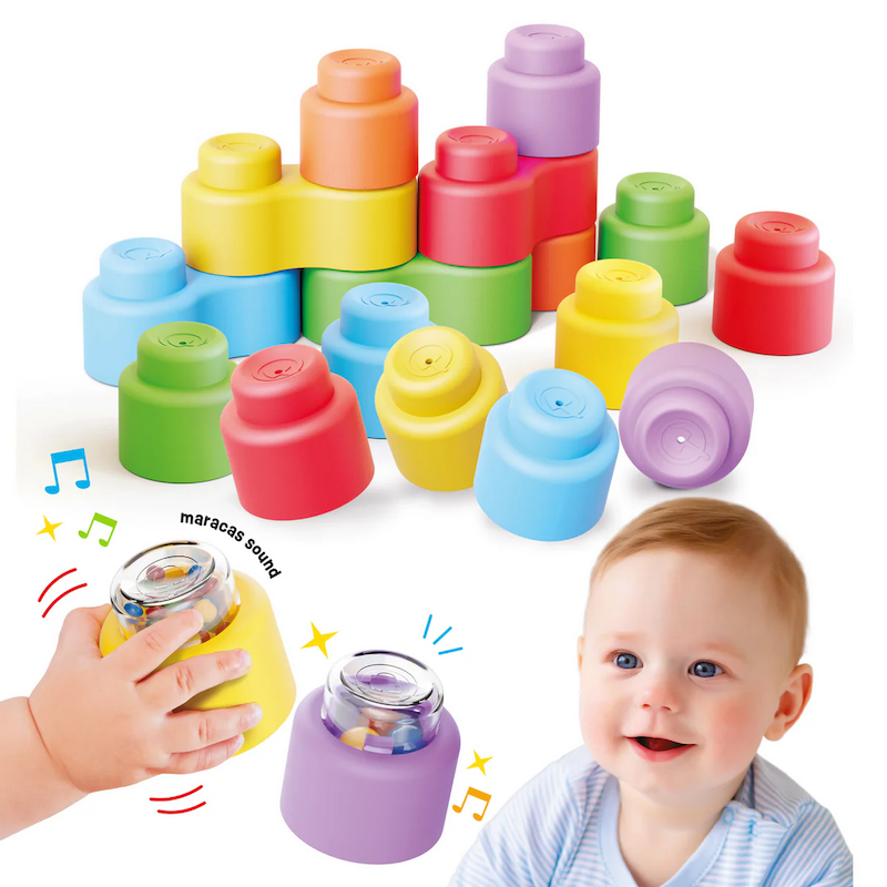 Momy Soft Blocks Happy Sound 18 Pc Set