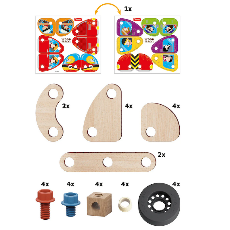 Wood Vehicle Nuts & Bolts Builder Set
