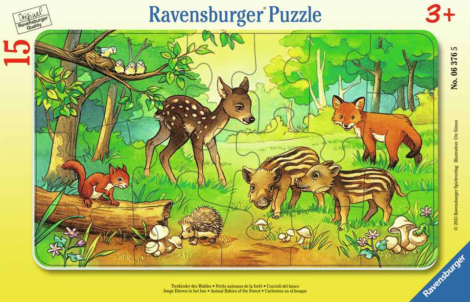 Animal Babies in The Forest 15 Pc Frame Puzzle