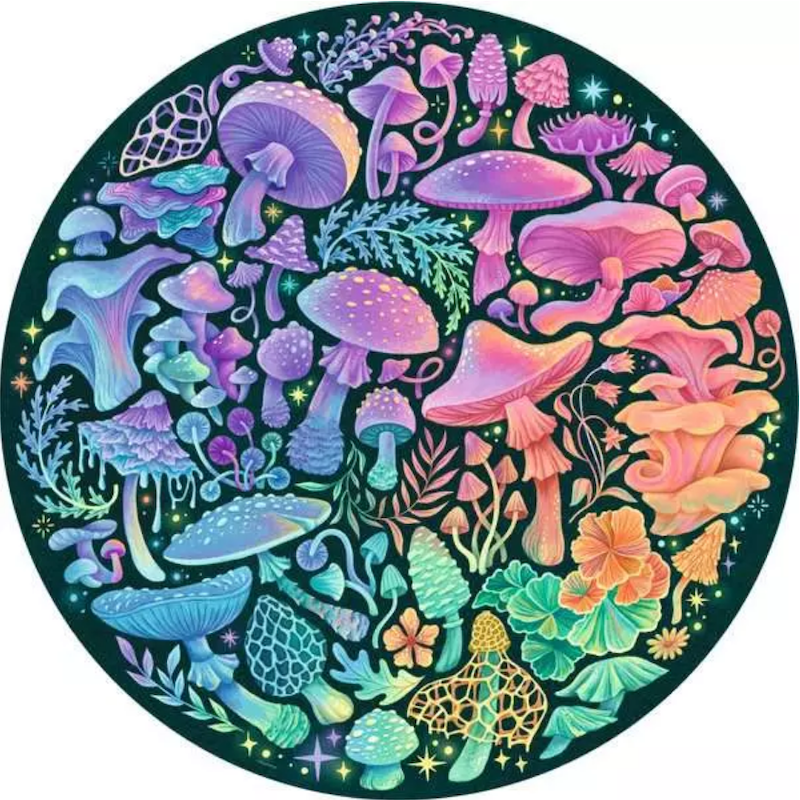 Mushrooms 500 Pc Round Puzzle