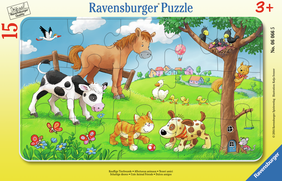 Cute Animal Friends 15 Pc Frame Puzzle