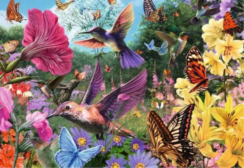 Hummingbirds and Butterflies XL 200 pc Puzzle