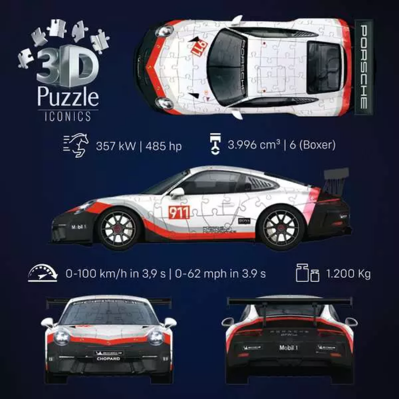 3D Puzzle Iconics: Porsche 911 GT3 Cup