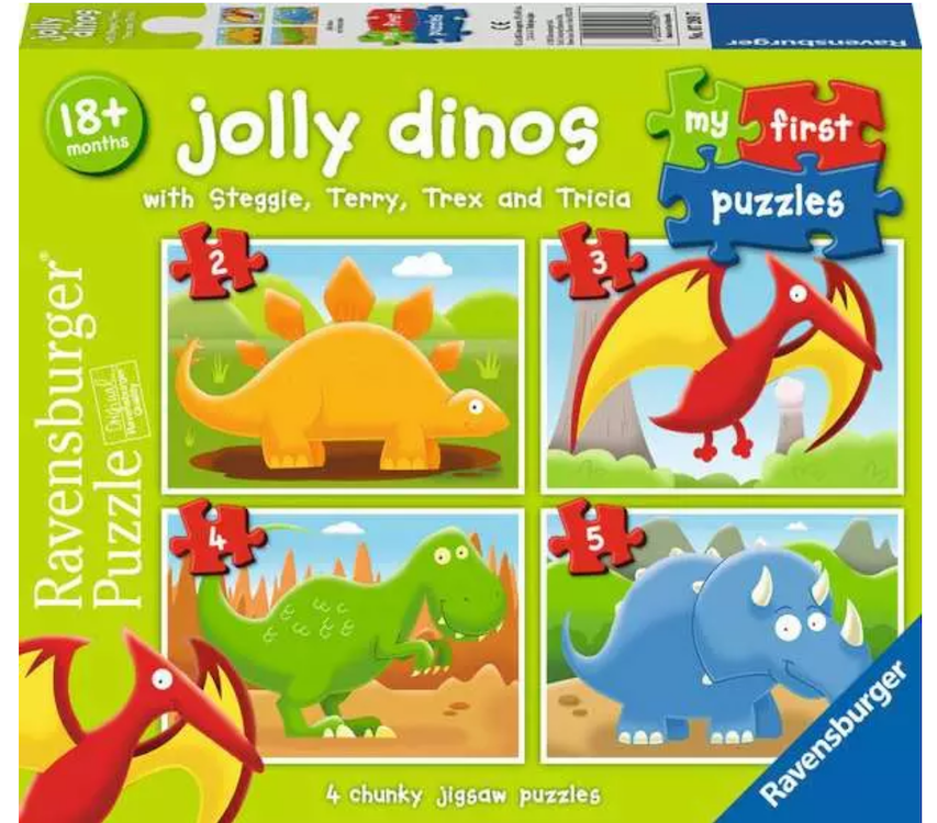 Jolly Dinos 2, 3, 4, 5 pc Puzzles