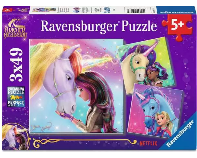 Unicorn Academy Magic & Frienship 3X49 Pc Puzzle