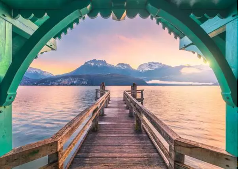 Romantic Footbridge at Lac d'Annecy 1000 pc Puzzle