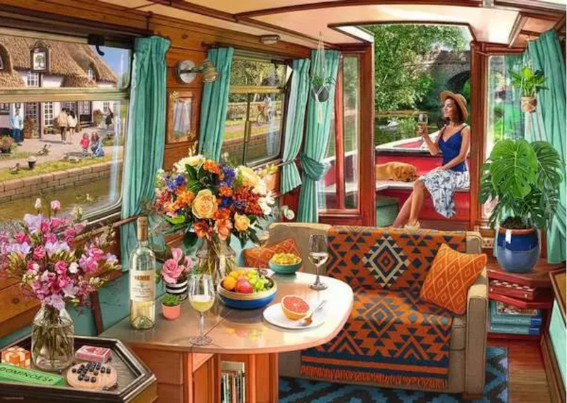 View from My Window No.1 Canal Boat 1000 Pc Puzzle