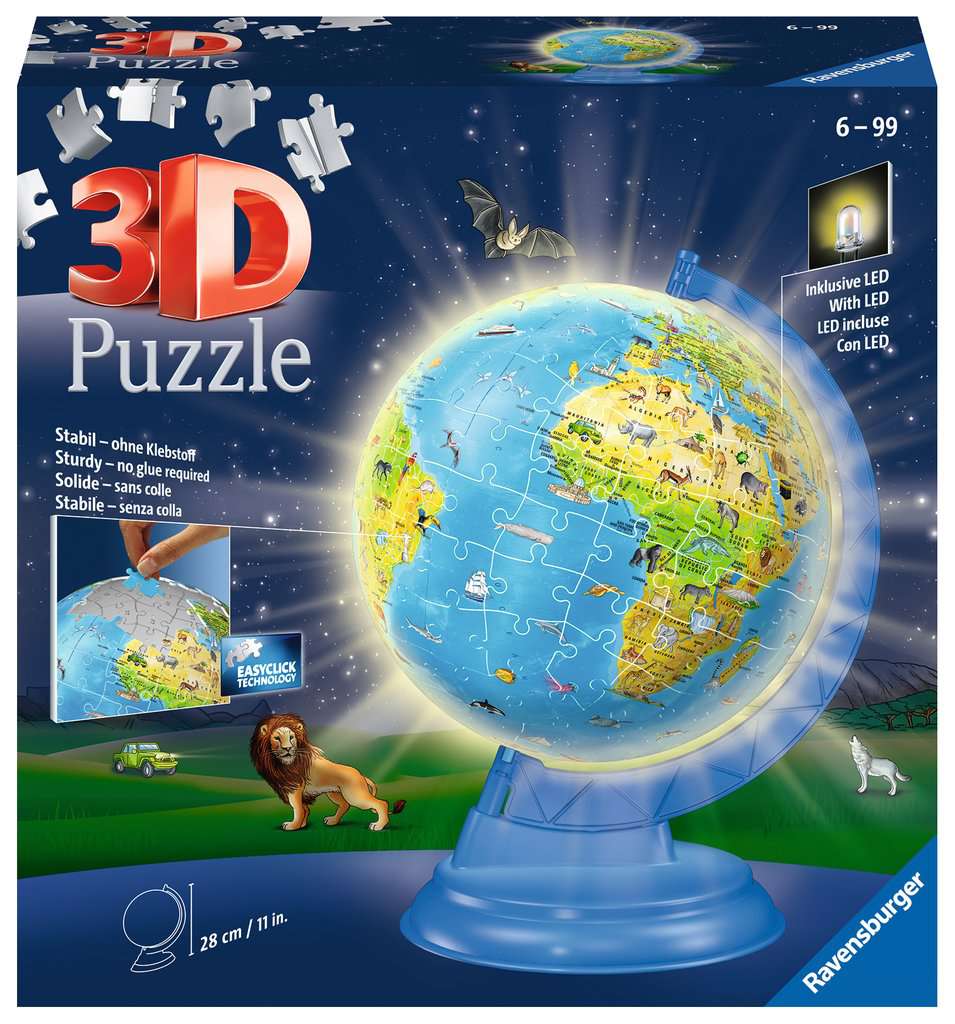 Ravensburger 3D Children's Globe Night Edition Premium 3D Puzzle — Busy Bee  Toys