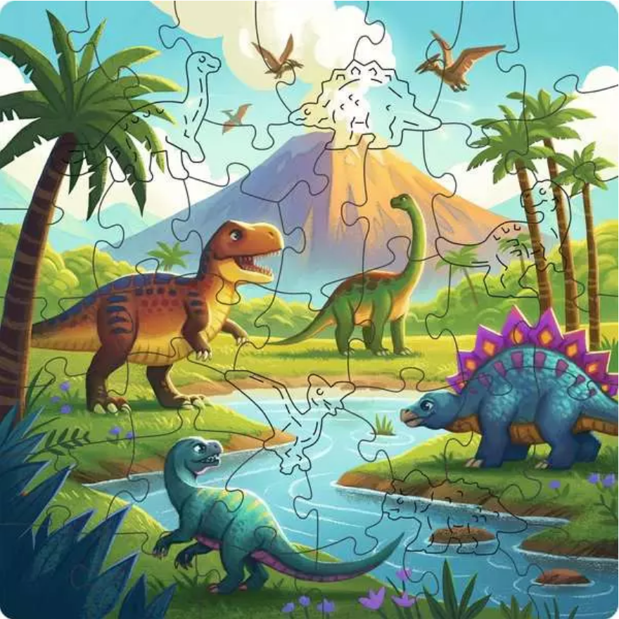 Dinosaurs 44 pc Wooden Puzzle