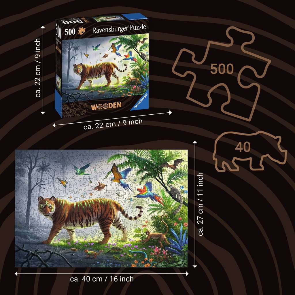 Jungle Tiger Wooden 500 pc Puzzle