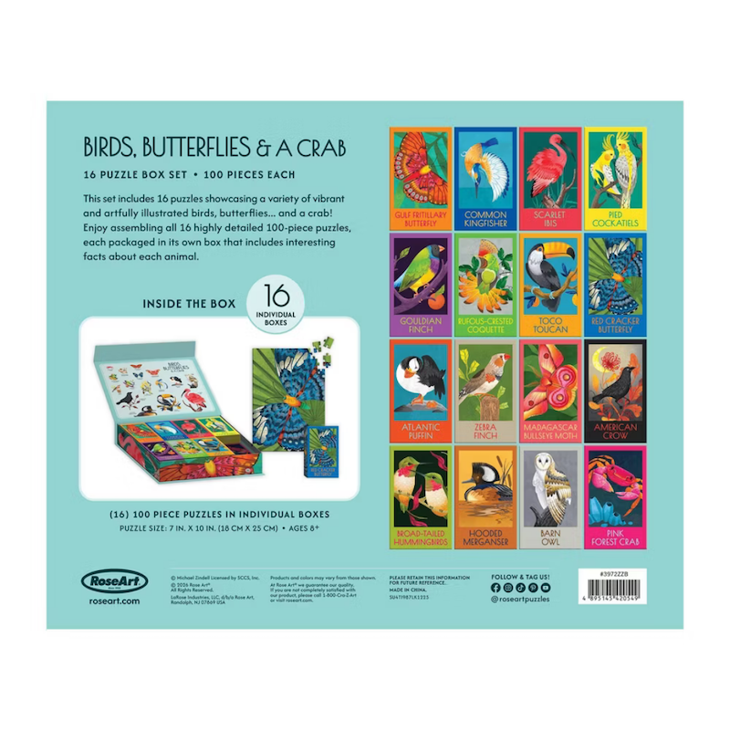 Birds, Butterflies & A Crab 16 Puzzle Box Set
