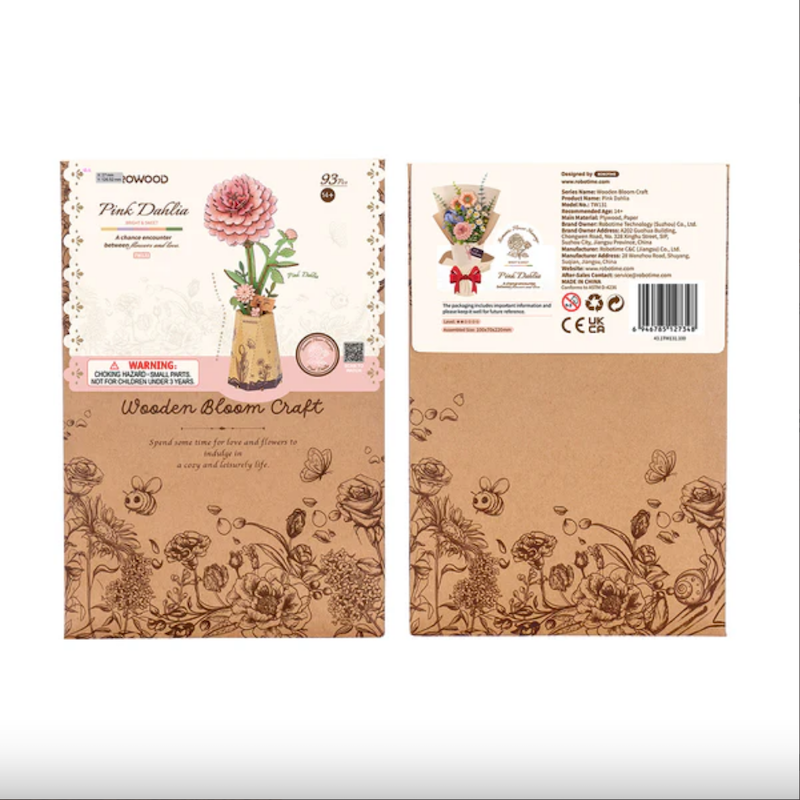 Pink Dahlia Wooden Bloom Craft Kit