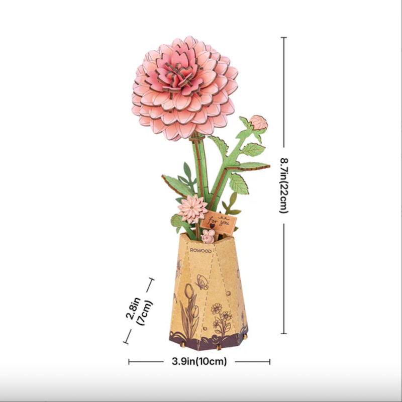 Pink Dahlia Wooden Bloom Craft Kit