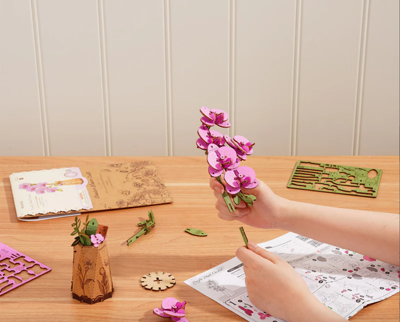 Purple Moth Orchid Wooden Bloom Craft Kit