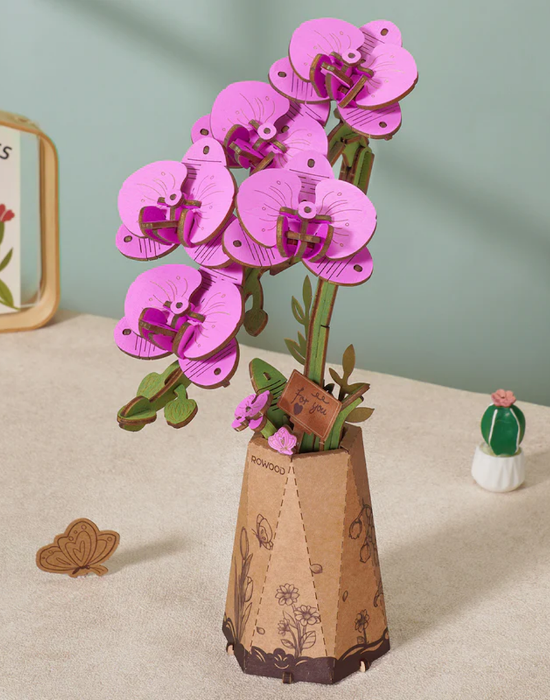 Purple Moth Orchid Wooden Bloom Craft Kit