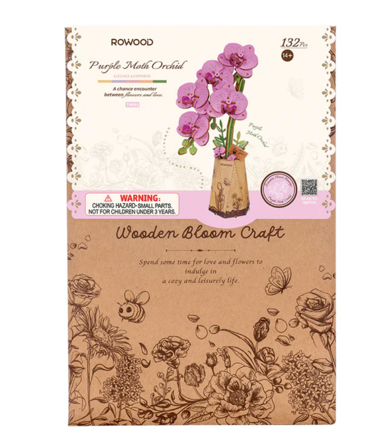 Purple Moth Orchid Wooden Bloom Craft Kit