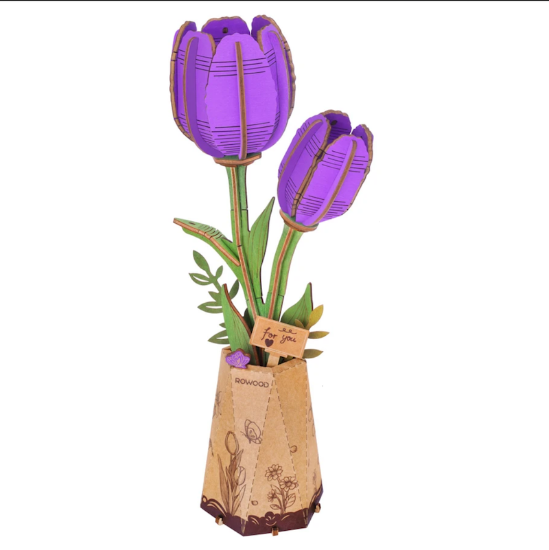 Purple Tulip Wooden Bloom Craft Kit