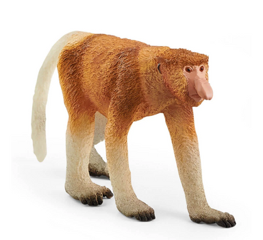 Model of a monkey on a white background