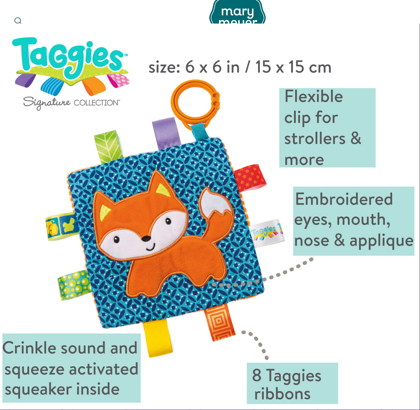 Taggies Crinkle Me Fox