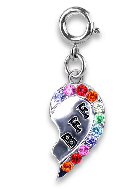 Silver BFF Broken Heart Charm