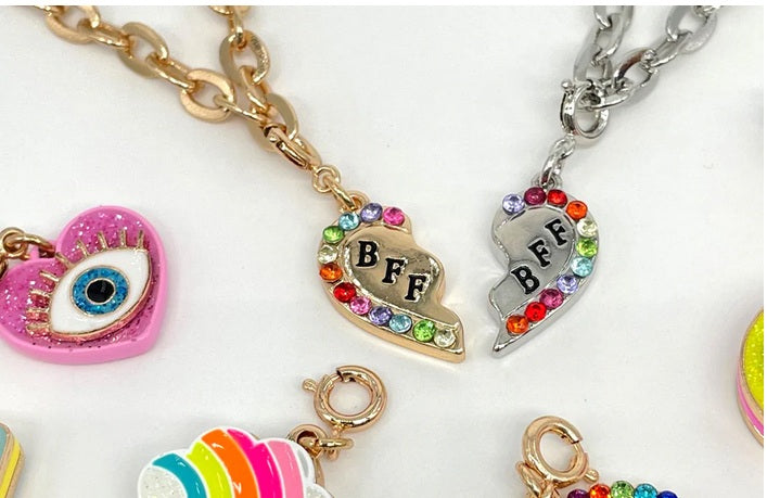 Silver BFF Broken Heart Charm