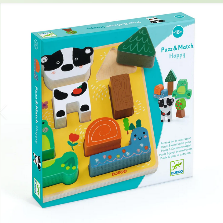 Puzz & Match Happy Wooden Puzzle