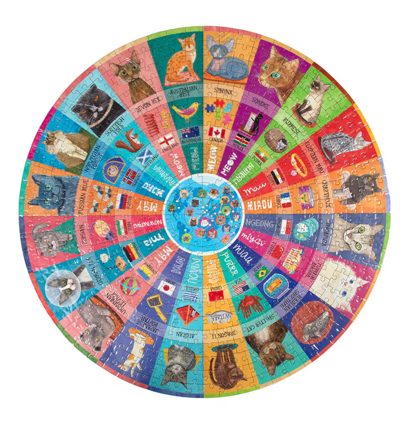 Cats of the World 500 Piece Round Puzzle