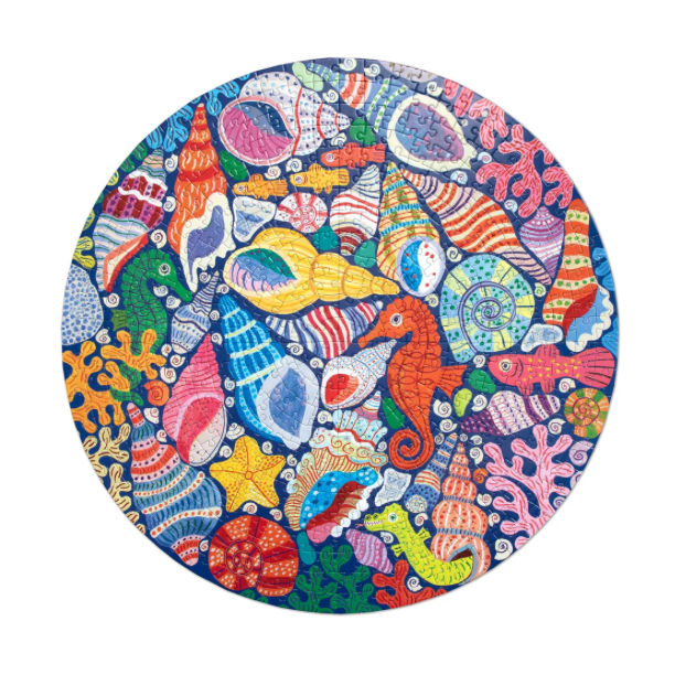 Seahorses, Shells & Coral 500 Pc Round Puzzle
