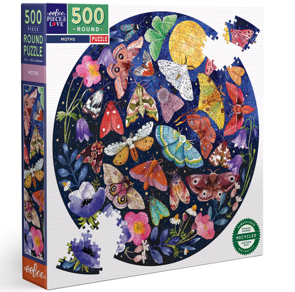 Moths 500 Pc Round Puzzle