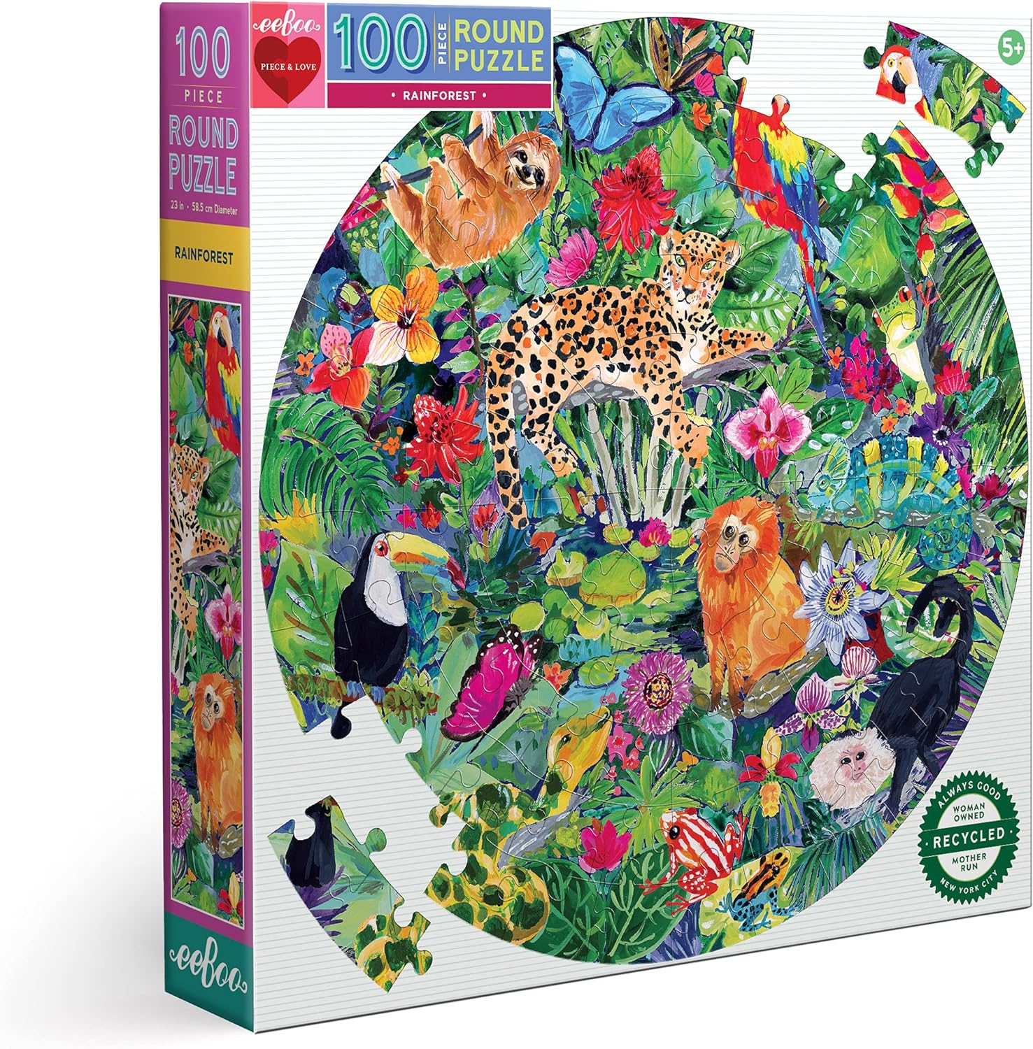 Rainforest 100 Pc Round Puzzle