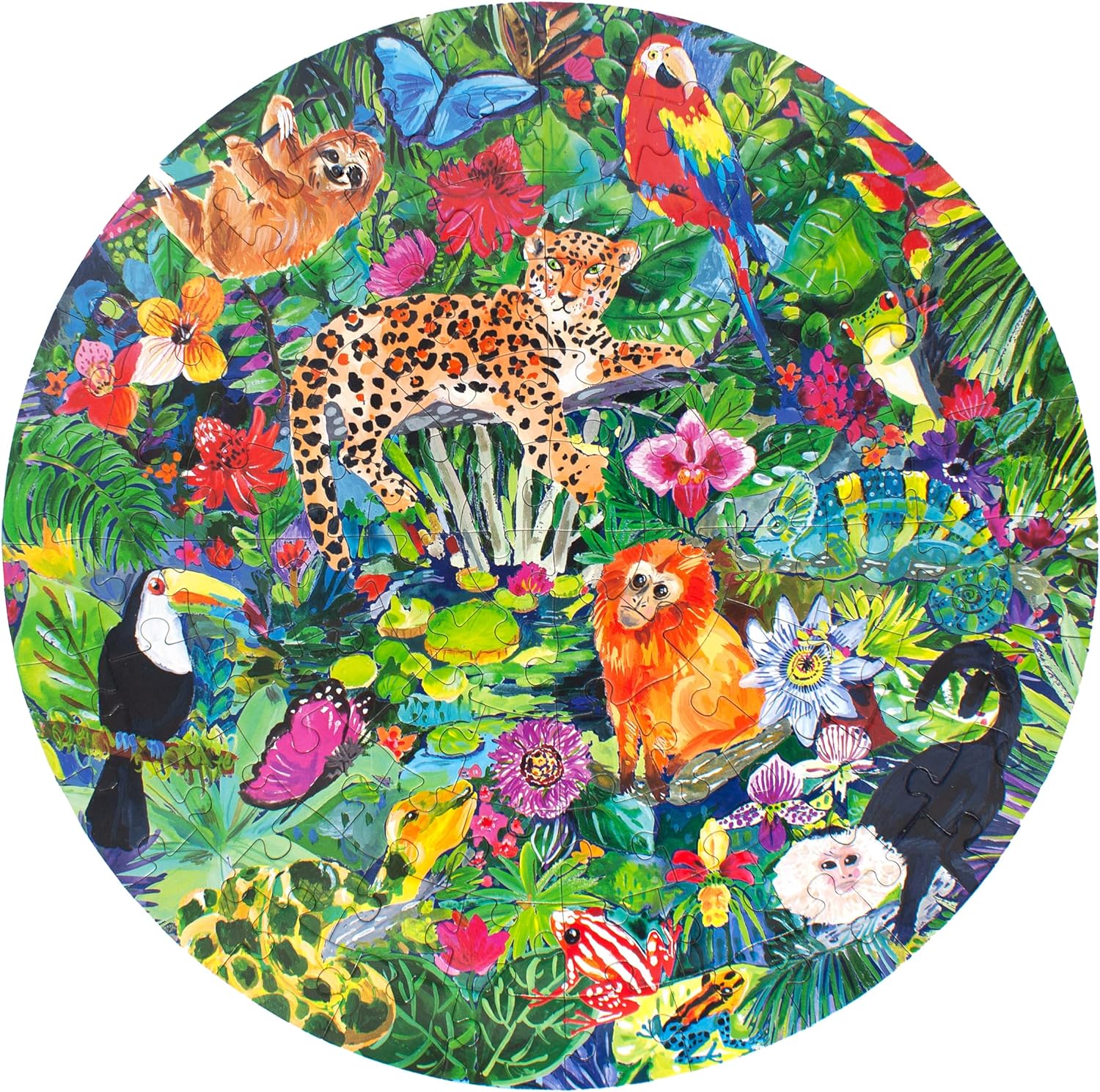 Rainforest 100 Pc Round Puzzle