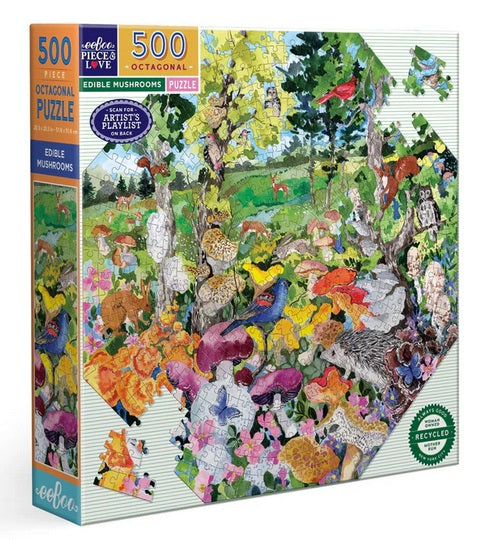 Edible Mushrooms Octagonal 500 Pc Puzzle