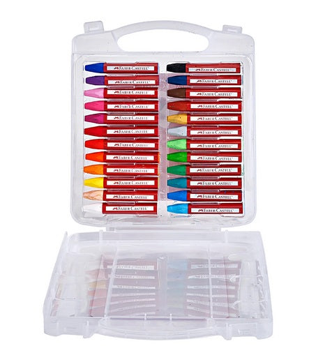 Faber-Castell 24 Oil Pastels in Storage Case Set for Kids FC124024 — Busy  Bee Toys