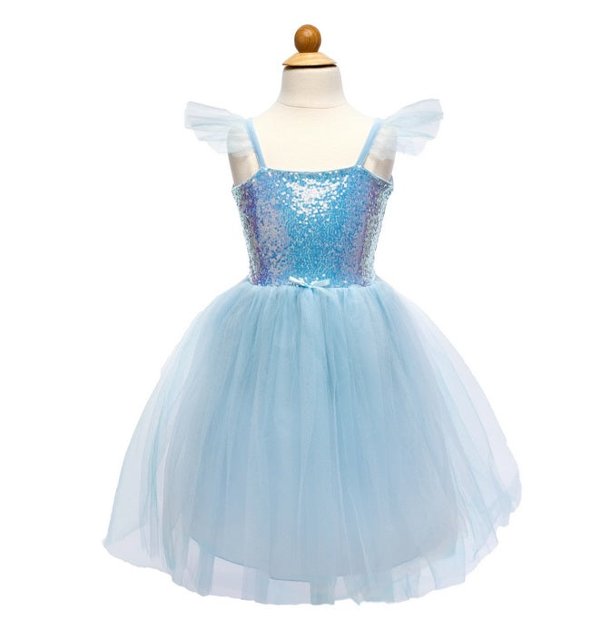 Blue Sequins Princess Dress, Size 3-4