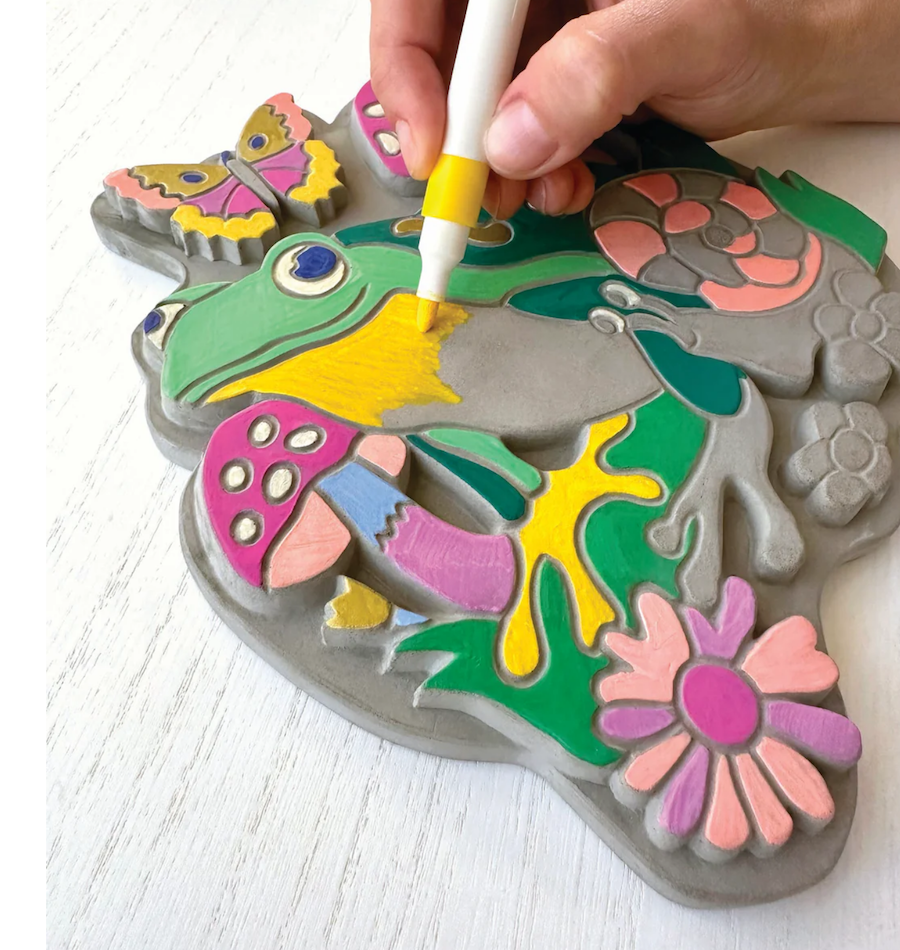 Frog & Mushroom Garden Stone