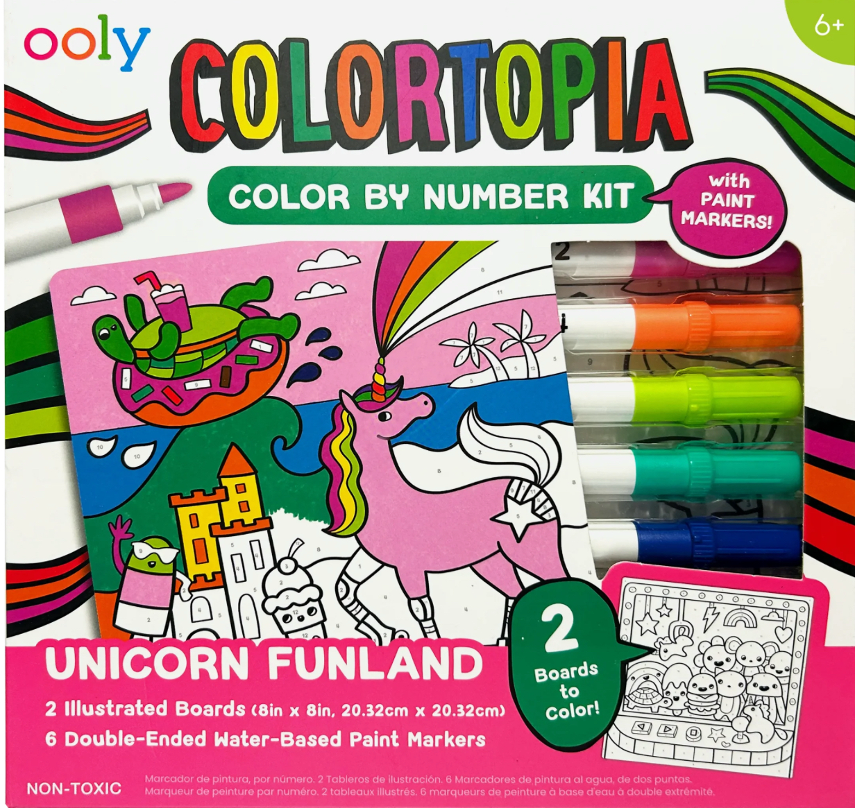 Colortopia Unicorn Funland Paint Marker By Number Kit — Busy Bee Toys
