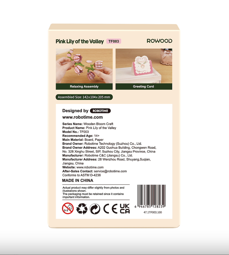 Pink Lily of the Valley Wooden Bloom Craft Kit