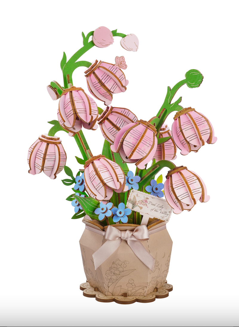 Pink Lily of the Valley Wooden Bloom Craft Kit
